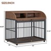 HTUTWOO 44" Wooden Dog Crate Furniture, Dog Kennel End Table, Pet House with Lockable Wheels and Double Layer Storage for Medium & Large Dog - 3 of 4