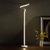 52.5-Inch LED Matte White Curvilinear S-Curve Spiral Tube Angled Floor Lamp - 4 of 4