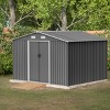 Backyard Storage Shed, 10x10 FT Storage Shed, Storage Storage with Lockable Doors and Updated Frame Structure, Large Metal Shed-Coolbibila - 2 of 4