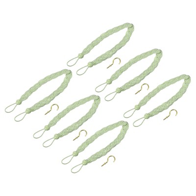 Unique Bargains Braided Drapery Holdback Holder Decorative Rope Tie Back with Metal Hooks