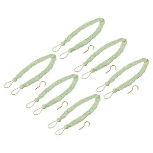 Unique Bargains Braided Drapery Holdback Holder Decorative Rope Tie Back with Metal Hooks - 1 of 4