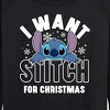 Women's - Lilo and Stitch - I Want A Stitch For Christmas Lightweight French Terry Wide Neck Long Sleeve Shirt - 2 of 4