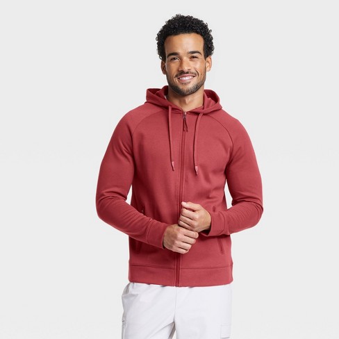 Red full zip hoodie online