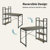 Bestier 47" Computer Desk with Adjustable Shelves, Writing Desk with Reversible Bookshelf, Retro Grey Oak-Dark - 2 of 4