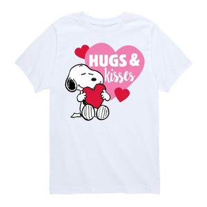 Boys' - Peanuts - Snoopy Hugs And Kisses Short Sleeve Graphic T-Shirt - 1 of 4