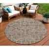 Chocolate And Beige Geometric Washable Indoor Outdoor Area Rug - 2 of 4