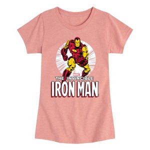 Girls' - Marvel - The Invincible Iron Man Fitted Short Sleeve Graphic T-Shirt - 1 of 4