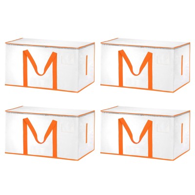 Unique Bargains Extra Large with Reinforced Handle Collapsible Moving Bags 4 Pcs