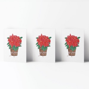 Poinsettia Winter/Holiday/Christmas Greeting Card Pack Sets (3 ct) by Ramus & Co - 1 of 4