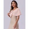 INSPIRE CHIC Women's Elegant Faux Fur Shawl Bow Tie Bridal Wedding Cover-Up Wrap Stole Shrug - 2 of 4
