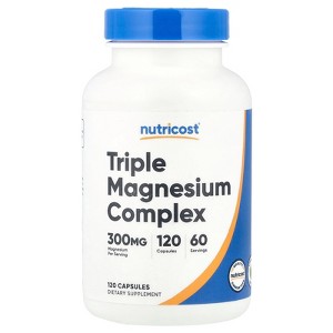 Nutricost Triple Magnesium Complex, 300 mg, 120 Capsules (150 mg per Capsule) - 1 of 2