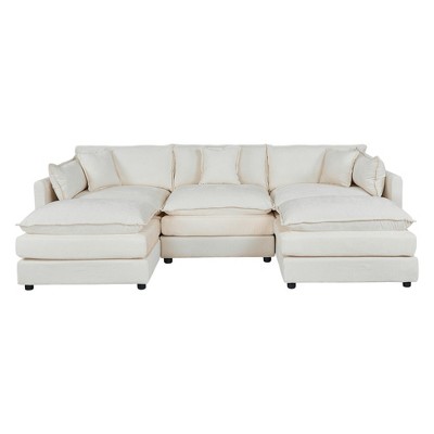 NicBex Couches for Living Room Deep Seat Sofa Couch Upholstered 2 Seater Sleeper Loveseat Sofa with 4 Pillows for Bedroom