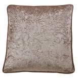 22" Crushed Velvet Pillow Poly Filled Champagne - SARO Lifestyle