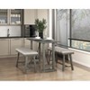 TiramisuBest Industrial Counter-Height Bench - Light Gray Foam-Cushioned Seat for Kitchen & Dining - 3 of 4