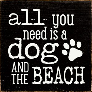 Slickblue Dog and Beach Wood Sign, Knotty Pine Material, Wall or Shelf Decor, Rustic Style, 7x7 Inches, Multiple Colors - 1 of 3