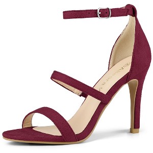 Allegra K Women's Open Toe Triple Straps Buckle Closure Stiletto High Heels - 1 of 4
