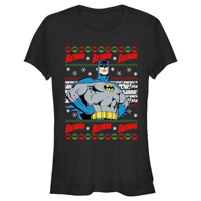 Junior's Batman Christmas Sweater T-Shirt