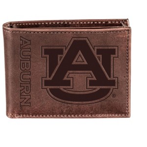 Evergreen NCAA Auburn Tigers Brown Leather Bifold Wallet Officially Licensed with Gift Box - 1 of 1