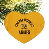 Cameron University Aggies Logo Heart Love Wood Christmas Tree Holiday Ornament - 2 of 3