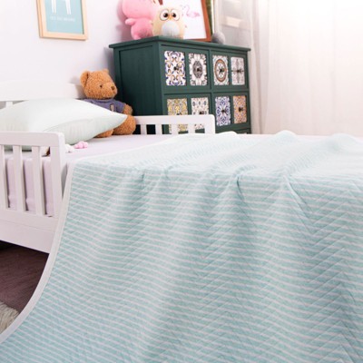 Jersey Cotton Quilted Toddler Blanket, Breathable and Warm Baby Blanket - NTBAY
