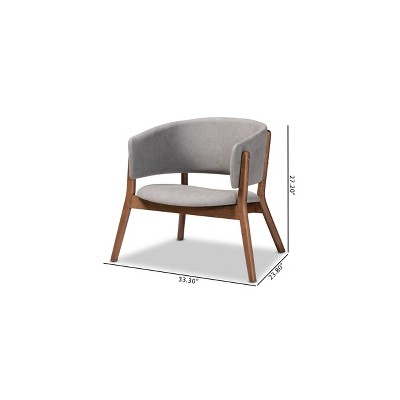 Light Grey Leather Barrel Accent Chair with Manufactured Wood Frame