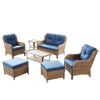 Gymojoy 7 Piece Outdoor Wicker Loveseat Sofa with Patio Chairs with Coffee Table and Ottoman Sets - 2 of 4