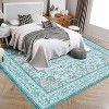 Fulvari Runner Vintage Boho Floral Style Non-Slip Low Pile Washable Rugs for Entryway Kitchen Living Room Front Door Carpet Pink Camel - 4 of 4