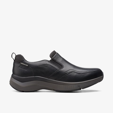 Clarks Mens Wave 2.0 Edge Black Leather Sneakers 10.5 Medium