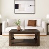Plank+Beam Solid Wood 40" Modern Rectangular Coffee Table with Storage Shelf - 2 of 4
