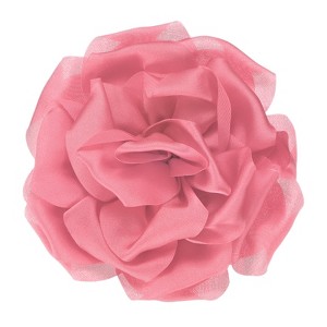 Unique Bargains Handmade Dainty Satin Fabric Big Peony Rose Flower Brooches Hair Clips 1 Pc - 1 of 4