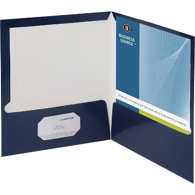 Business Source Two Pocket Folder Ltr 2-Pkts 100 Shts 25/BX NY 44430