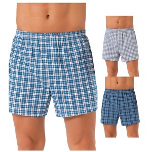 INSPIRE CHIC Men's 3 Pack Classic Plaid Pattern Boxer Shorts - 1 of 4