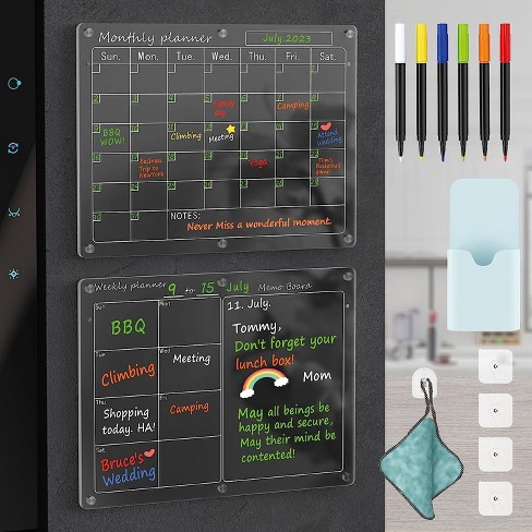  Magnetic Planning Board for Fridge, Acrylic Dry Erase