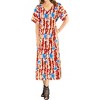 HAPPY BAY Women's Dress Summer Holiday Beachwear Swim Suit Long Shirt Button Up Beach Cover ups Night T Shirt for Women Large-X-Large Red Floral - 3 of 3