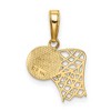 Black Bow Jewelry 14k Yellow Gold Basketball Hoop Pendant - 3 of 4