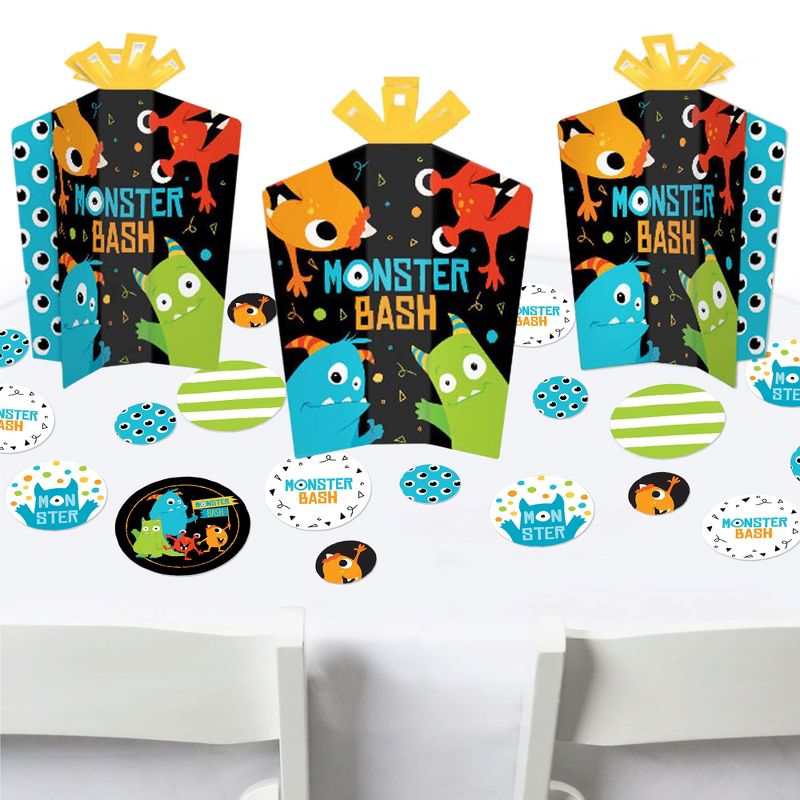 Big Dot of Happiness Monster Bash - Little Monster Birthday Party or Baby Shower Decor and Confetti - Terrific Table Centerpiece Kit - Set of 30, 1 of 9
