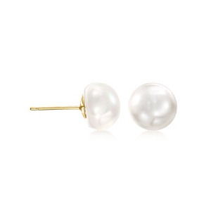Ross-Simons 8-9mm Cultured Button Pearl Stud Earrings in 14kt Yellow Gold - 1 of 4