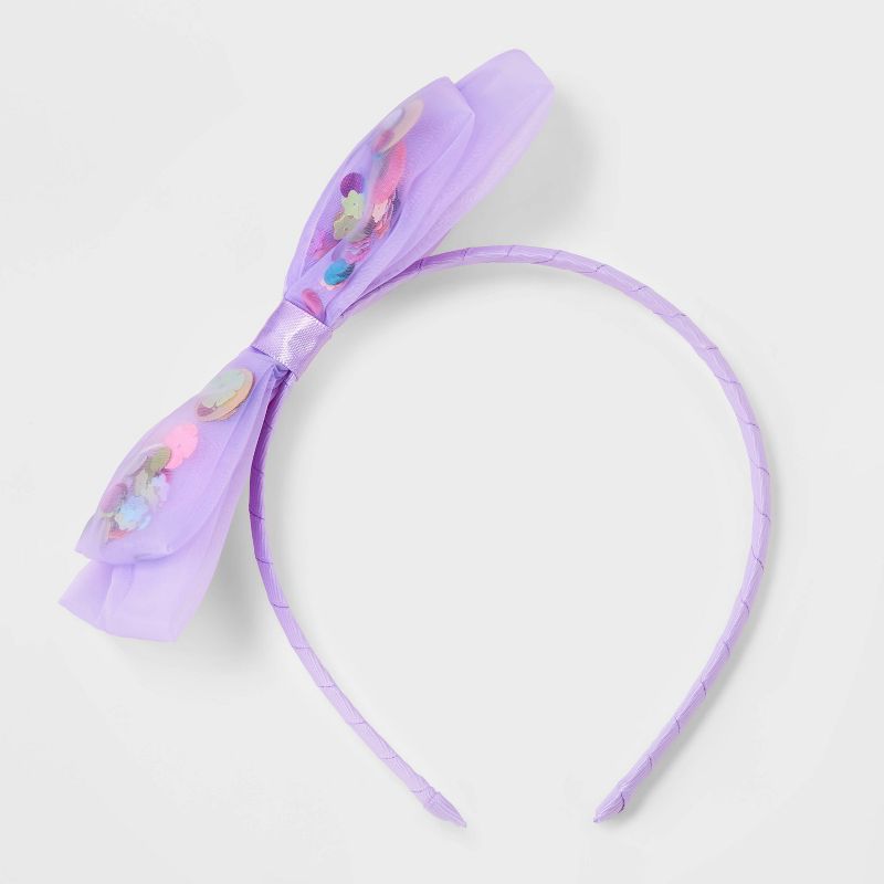 Girls&#39; Confetti Sequin Headband - Cat &#38; Jack&#8482; Purple, 3 of 5