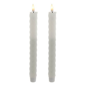 Kurt Adler 9.7-Inch Battery Operated LED Flicker Flame Diamond Shaped Taper Candle Set - 1 of 3