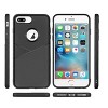 Reiko Apple iPhone 8 Plus TPU Leather Feel Case Leather Fit Flexible Slim Premium Case in Black - 3 of 4