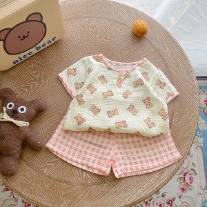 MyKids-Usa Baby Print Pattern T-Shirt Combo Shorts In Summer Sets - 1 of 4