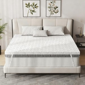 Dyonery Extra Firm & Firm Mattress Topper, High-Density Pain Relief Foam Pad with Removable Washable Cover, CertiPUR-US Certified - 1 of 4