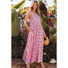 Amaryllis Women's Floral Print Sleeveless Maxi Dress with Flowy Silhouette Smocked Waist - 3 of 4