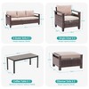 Sonkuki 6 Pieces Patio Sofa & Ottomans & Chair & Coffee Table Set, Conversation Couch with Sand Cushion - 3 of 4