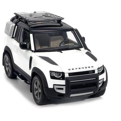 2020 Land Rover Defender 90 with Roof Rack Fuji White with Black Top 1/18 Diecast Model Car by Almost Real