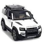 2020 Land Rover Defender 90 with Roof Rack Fuji White with Black Top 1/18 Diecast Model Car by Almost Real
