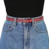 Allegra K Women's Belt PU Leather Skinny Plus Size Punk Rock Style Grommet Waist Belts - 4 of 4
