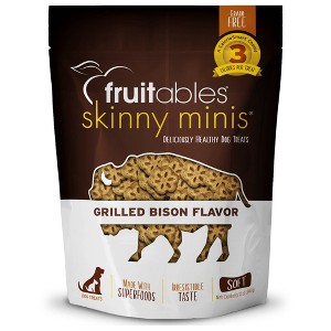 Fruitables Skinny Minis Grilled Bison Flavor Healthy Low Calorie Chewy Dog Treats - 12oz - 1 of 4