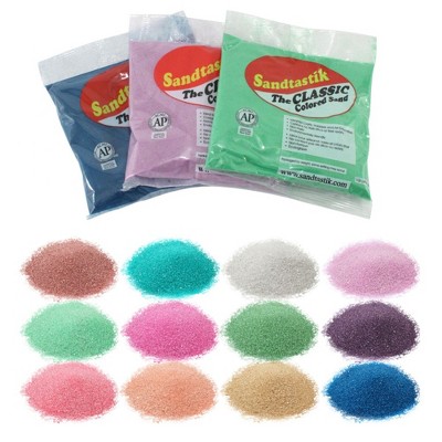 Sandtastik Classic 1 pound Pastel Colored Play Sand Assortment - 12 Bags