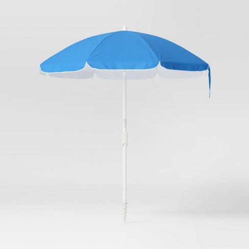 6.5'x6.5' Round Outdoor Patio Beach Umbrella Blue - Sun Squad™ : Target